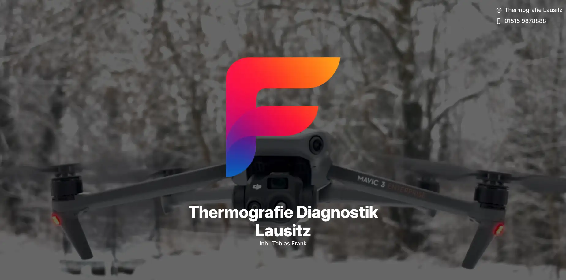 Drohnen-Präsentation für Thermografie & Diagnostik Lausitz – Webentwicklung für industrielle PV-Inspektion, Vermessung und Windkraft